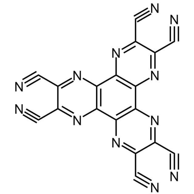 HATCN, C18N12 CAS Number: 105598-27-4 chemical-compound-sublimed-99%. FUll Name of compound: : 1,4,5,8,9,11-Hexaazatriphenylenehexacarbonitrile